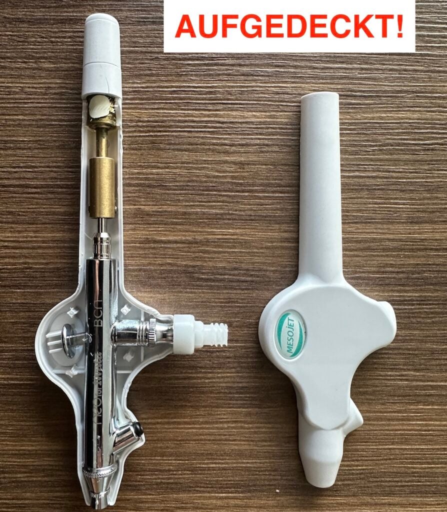 Fake-Handstück mit Airbrush-Pistole - keine Hydroporation