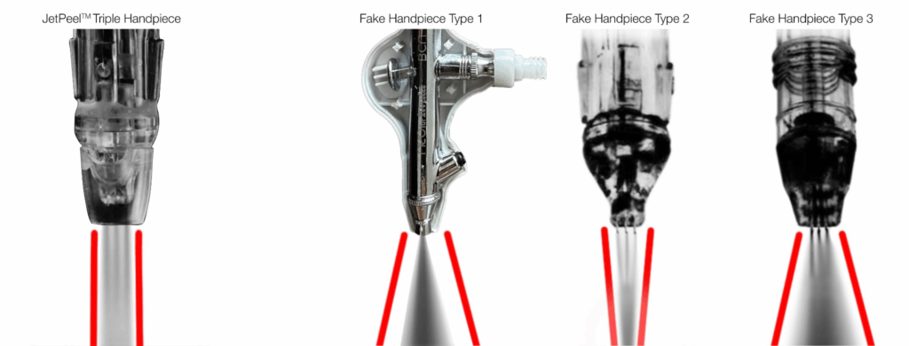 Vergleich Fake-Handstücke vs. Original JetPeel™ Handstück